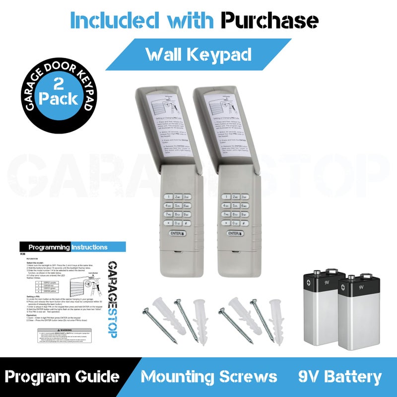 Garage Stop 2X for 877LM Liftmaster Garage Door Keypad, fits Chamberlain Craftsman Wireless Garage Door Opener Keypad, 2011 to Present, Yellow Learn Button - Image 4